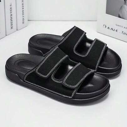 Men's Summer Sports Sandals, Flat Double Buckle Design, Comfortable & Versatile For Outdoor, Casual, Beach