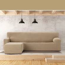 Kiva Chaise Lounge Sofa Cover For Short Left Arm, Super Elastic, Bi-Elastic, Various Colors Available - Chaise Lounge Sofa Cover With Support Foams And Adjustable Elastic Bands, Suitable For Right Or Left - Beige Me 2 - View 5