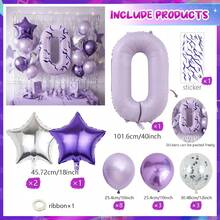 2pcs, 40-Inch Large Purple Number Foil Balloons - K-POP Style Themed 0-9 Music Festival Number Balloons, Includes Stickers, Suitable For Music Theme Parties, K-POP Theme Parties, Birthday Backdrops, Photo Props, Holiday Decorations - Model 2 - View 15