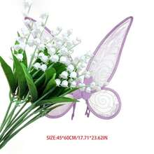 Lily Valley Fairy Wings Set, Transparent Green Butterfly Fairy Wings, Suitable For Women And Girls, Halloween Cosplay Costume Accessory, Theme Party Photography Prop, Princess Outfit Birthday Gift - Multicolor - View 4