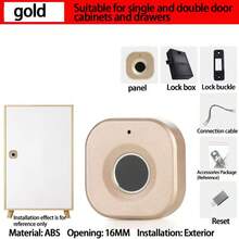 Cerradura inteligente con huella digital, cerradura inteligente de cajón con huella digital, mini cerradura con huella digital, cerradura de gabinete, cerradura de cajón de oficina, cerradura de archivador con huella digital, alimentada por 3 pilas AA o interfaz tipo C - Multicolor - Ver 16