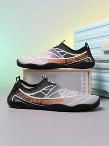 1 Pair Fashion Ombre Water Shoes, Men's Wading Shoes For Water Sports, Lightweight Breathable Non-Slip, Suitable For Water Activities, Beach, Fishing, Walking - Black - View 2
