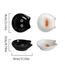 1pc/4pcs Ceramic Cat Shaped Dipping Dish, Suitable For Nuts, Chocolates And Candies; Siamese Cat And Black Cat Dipping Dishes, Cute And Elegant. Great For Restaurant And Kitchen Tableware, Party And Gathering Snack Plates, Also Can Be Used As Gifts Or Holiday Decorations - Multicolor - View 6