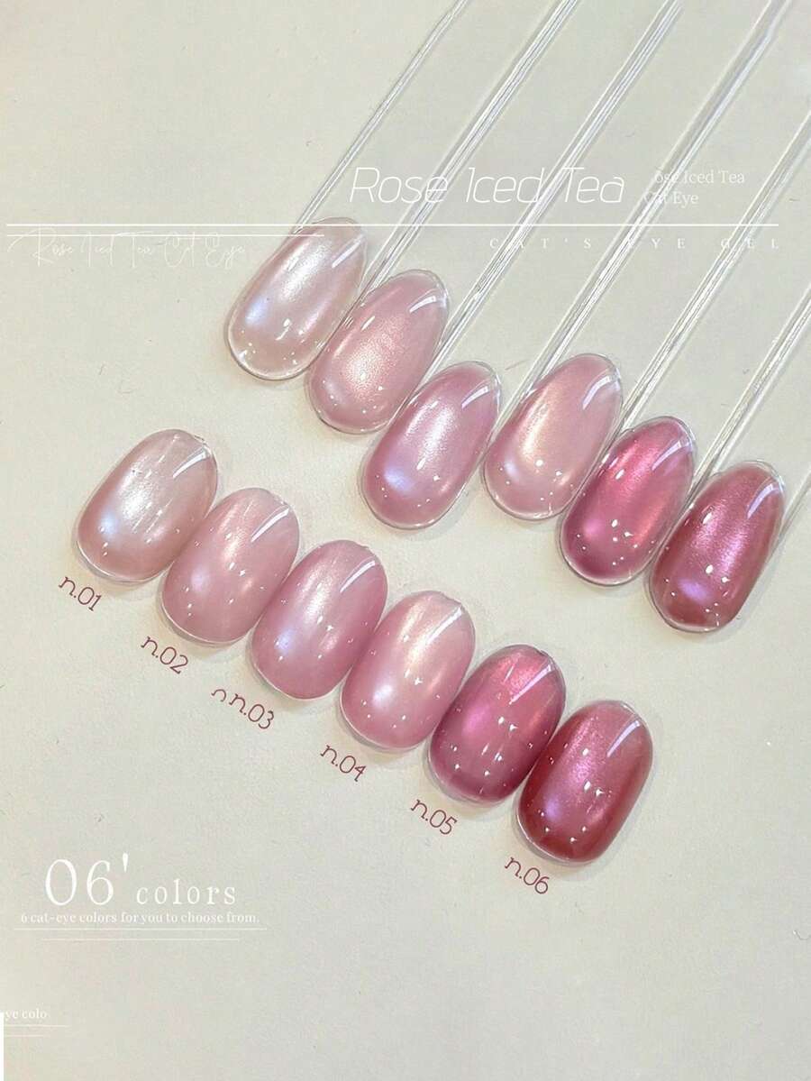 MIANEL GEL 10毫升火龙果粉色魅惑猫眼凝胶指甲油，2026春夏新款红色指甲油，提亮肤色玻璃珠指甲油，UV灯美甲沙龙用品