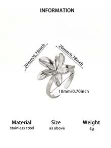18K Gold Plated Stainless Steel Feather Flower Adjustable Ring, Anti-Fading, Suitable For Summer Beach, Bridesmaid, Wedding, Jewelry Gift For Mom, Friend, Daughter - Various - View 15