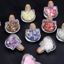 1个天然水晶猫许愿瓶，魔法能量疗愈石漂流瓶，内含原石，灵性占卜灵气礼物，母亲节送给妈妈 - 碎石貓頭能量瓶 - 查看 4