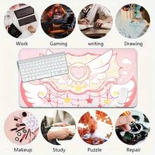 1 tấm lót chuột chơi game cỡ lớn GeekShare màu hồng Kawaii chống trượt, mặt sau bằng cao su, chống thấm nước, kích thước lớn, lý tưởng cho bàn phím và chuột, hoàn hảo cho chơi game hoặc làm việc tại nhà - Star Wings (vải siêu dày) - Thảm chơi game RPG và TCG chất lượng cao - Có đế cao su chống trượt và mặt trên bằng polyester, hoàn hảo cho chơi game nhập vai và cũng có thể dùng như một tấm lót chuột cỡ lớn. - Chuột Pad - Xem 5