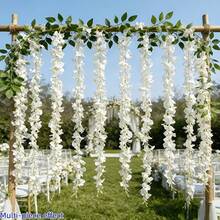 1pc 72-Inch Outdoor Artificial White Wisteria Vine, 183cm Total Length - Realistic Fake Hanging Vine, Dense Flowers, Double-Layered Plastic Wisteria Wreath, Suitable For Weddings, Parties, Gardens And Outdoor Decor - Year-Round Tabletop Center Decor, Balcony Hanging - White - View 4