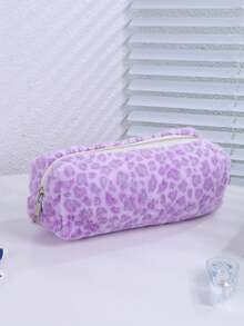 1 hộp đựng bút lông in họa tiết da báo phong cách Y2K sang trọng, túi đựng văn phòng phẩm mềm mại, dung tích lớn, túi đựng đồ trang điểm chất lượng cao dành cho học sinh. - Hộp đựng bút in họa tiết da báo - Xem 6