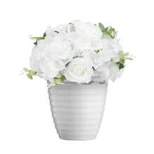 RainWeel Flower Balls For Centerpieces Wedding Flowers - 6 Pcs Fake Small Rose Balls, White Flowers For Centerpieces Tables, Artificial Silk Ball, Arrangement Bouquet For Party, Home Decor - 白綠色 - 查看 9