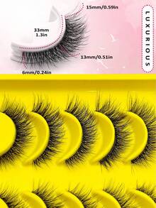 Asiteo 6 Pairs Cat Eye Style False Eyelashes, Transparent Band Natural Look Lashes, Fluffy Soft Lash Extension, Suitable For Daily Makeup, Shopping And Going Out - Black - View 4
