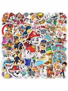 Paw Patrol 50张汪汪队贴纸，美国漫画儿童玩具贴纸，拍拍贴纸，扭蛋创意手账素材，贴纸 - 彩色 - 查看 1
