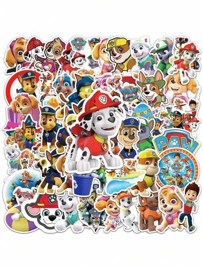  50pcs Paw Patrol Stickers, American Comic Children's Toy Stickers, Slap Stickers, Gacha Creative Journaling Materials, Stickers