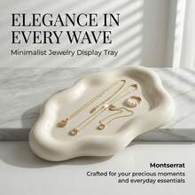 1pc White Irregular Cloud Jewelry Display Tray, Minimalist Ring Necklace Earring Organizer Plate, Elegant Resin Storage Dish Vanity Room Decor Home Decor Bathroom Accessories Mother's Day Gift For Women Adults - 白色 - 查看 2