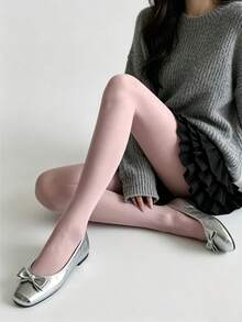 1 đôi quần tất nữ siêu mỏng màu hồng nhạt, thoáng khí, bằng nylon, thích hợp mặc hàng ngày, dự tiệc và hẹn hò, dành cho mùa xuân hè. - Nhiều màu - Xem 1