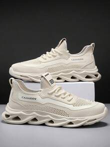 Casual Sneakers, Athletic Shoes, Student Shoes, Fashionable Versatile Sporty Shoes For Men, All Season - Beige - View 7