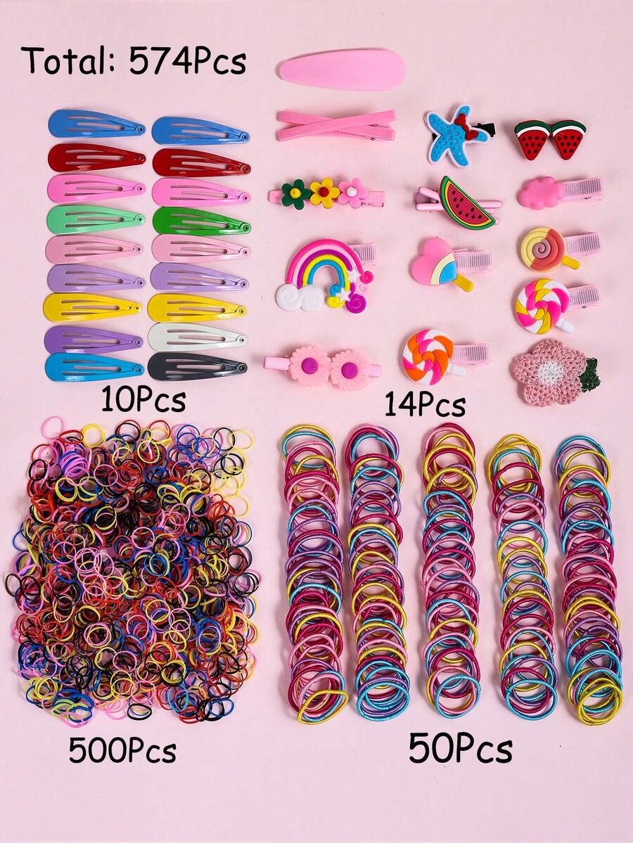 Bộ phụ kiện tóc cho bé gái 1178 món, bao gồm nhiều loại dây buộc tóc, kẹp tóc nơ, kẹp tóc hoa nhỏ, phù hợp để sử dụng hàng ngày, là món quà tuyệt vời dành cho bạn bè. - Nhiều màu - Xem 1