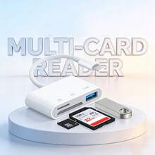 Plug And Play Lightning Card Reader, 3-In-1 SD/TF/USB Camera Card Reader, Storage Card Memory Card Reader Adapter Converter Compatible With IPhone 14 Pro Max/14 Pro/14 Plus/14/13/12/11/XS/XR/8/7/6, Laptop Series - View 1