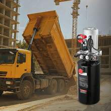 8 Quart Hydraulic Power Unit, Double Acting Dump Trailer Pump, 3200 PSI Max Relief Pressure & 0.91 GPM Flow Rate, DC 12V Hydraulic Pump With Metal Reservoir For Dump Trailer Car Lifting - 8 Quart - 查看 1