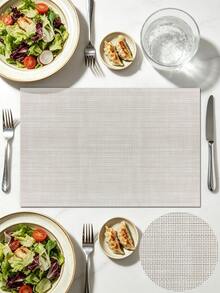 1/4/6/120pcs Luxury Rectangular PVC Woven Placemats, And Odorless, Waterproof, Oil-Proof, Washable, Easy To Clean, Good Heat Insulation, Effectively Protects Dining Table And Kitchen Countertop, Reversible, Flexible And Non-Deforming, Wear-Resistant And Durable, Long-Lasting, Lightweight And Easy To Store; High-Quality Texture, Both Practical Tableware Mat, Bowl/Plate/Cup Coaster, And Beautiful Tabletop Decoration Mat - Multicolor - View 10
