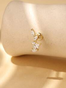 1只925纯银爪镶耳环，18K镀金耳骨/耳软骨/耳廓穿孔耳环，低过敏性首饰，适合女性和女孩日常佩戴，婚礼，派对，订婚等场合。 - 金色 - 查看 23