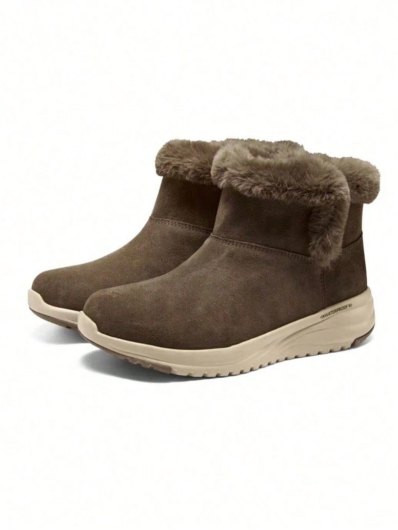 Skechers MODERN COMFORT WINTER Series Women's Fleece Warm Sports Versatile Short Snow Boots - Coffee Brown - View 1