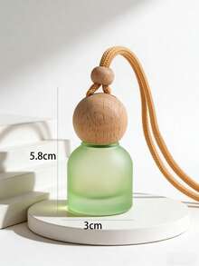 10ml TSA Approved Matte Glass Refillable Fragrance Spray Bottle With Natural Wooden Cap And Hanging Rope, Leak-Proof Mini Cosmetic Bottle, Portable Car Diffuser, Bohemian Car Interior Decor, Travel Essential & Gift For Women - Multicolor - View 3