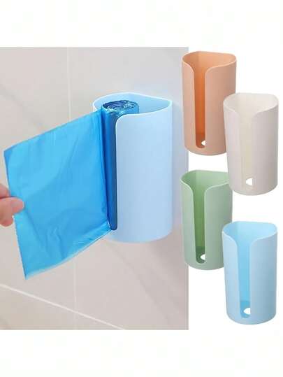 2pcs Wall-Mounted Garbage Bag Holder And Tissue Box, Garbage Bag Dispenser And Storage Bin, Durable Plastic Material, Wall-Mounted Kitchen Plastic Bag Dispenser And Storage Bin, Suitable For Home, Bathroom And Kitchen Organization, Garbage Bag And Storage Bag Organizer, Suitable For Home, Kitchen, Summer Beach Party, Food, Camping, Storage, Room Decor, Kitchen Accessories.