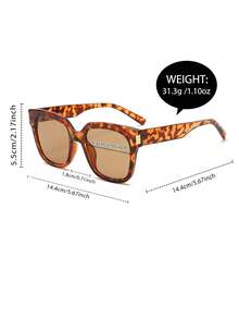 1 Pair Women's Square Frame Fashion Glasses, Fashionable Beach Accessory - Multicolor - View 4