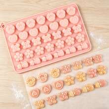 1/2 套 34 孔硅胶糖果模具，蝴蝶软糖模具，猫爪狗爪软糖模具，猫咪软糖模具 - 淺粉色 - 查看 2