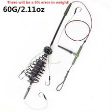 FTK Carp Bait 30-80g Fish Cage To Send Three Tied String Hooks High Carbon Steel Metal Feeder Sinker Artificial Bait Accessories - Multicolor - View 15