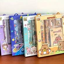6pcs Student Stationery Gift Set, Portable Writing & Drawing Tools, Smooth Ink Flow, Easy To Erase, Cute Astronaut & Capybara Themed, Including Pencil, Ruler, Notebook, Pencil Sharpener & Eraser, In Rectangular Gift Box, Suitable For Classroom, Office, Back To School, Graduation, Party, Campus, Travel, Also A Great Birthday Gift - Multicolor - View 9