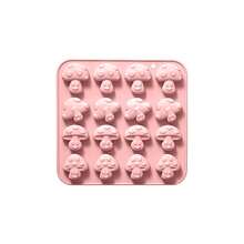 1/2个蘑菇硅胶模具 - 16腔3D可爱蘑菇软糖模具，适用于巧克力、糖果、肥皂、树脂 - 软糖、果冻、饼干、蜡烛DIY工艺品 - 粉色 - 查看 5