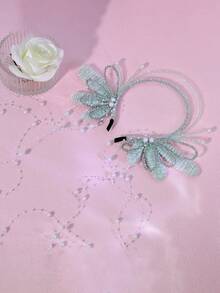 1 Pair Elegant New Bride Headband With Elf Ear Design, Women's Hair Hoop, Suitable For Wedding, Party, Festival Costumes,Summer,Beach,Birthday - Silver - View 7