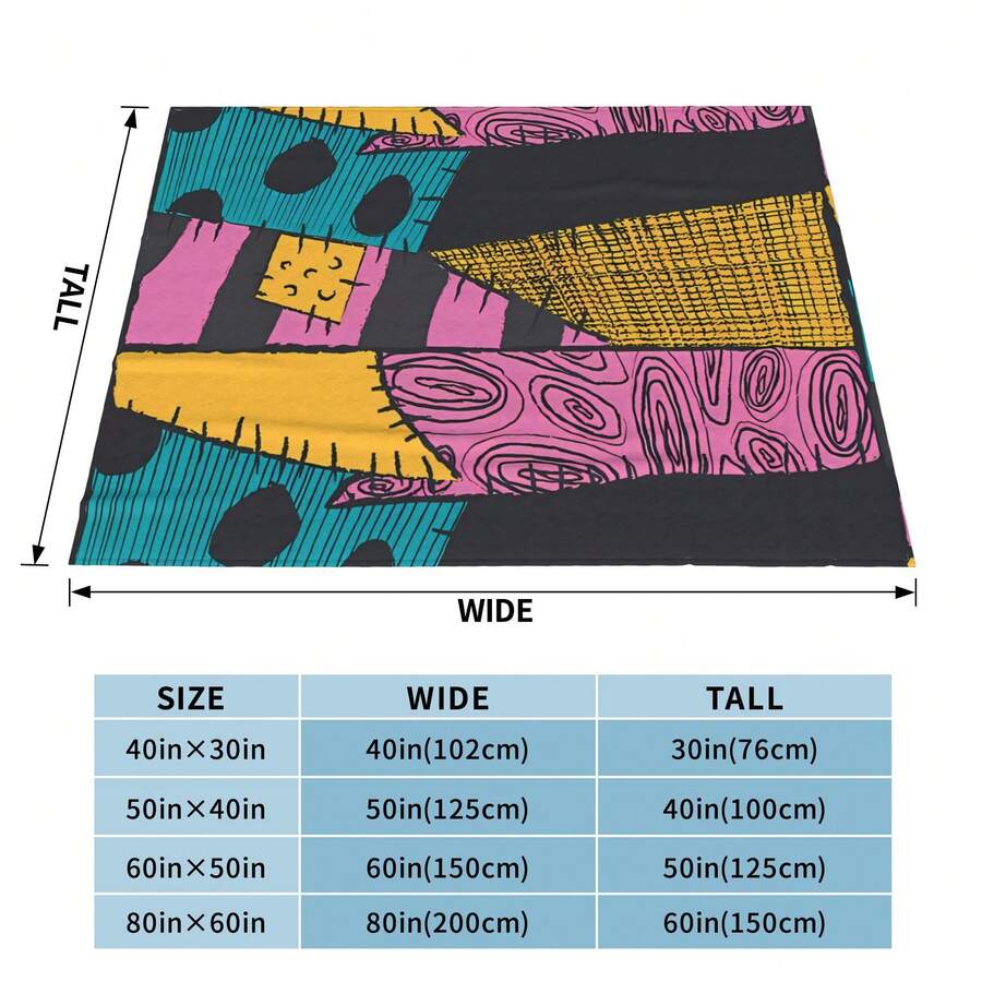 1pc Nightmare Before Christmas & Sally Patchwork Flannel Blanket, Ultra-Soft, Warm, And Comfortable Flannel For Sofa And Bed, An Excellent Gift For Fans, Home Decoration, Suitable For All Seasons
Single-Layer Digital Printing, Suitable For Bedroom, Living Room, Sofa, Office, Travel Blanket, A Holiday Gift For Friends And Family - 混合 - 查看 1