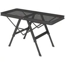 Height-Adjustable Folding Camping Table With Metal Grid, Foldable Garden Table Made Of Aluminum, Lightweight Multifunctional Table, Side Table For Garden, Balcony, Camping, 90 X 40.5 Cm, Black - Black - View 3