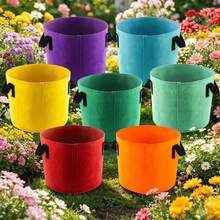 5 Gallon Fabric Planter Bags, 7pcs Colorful Cloth Plant Pots With Handles, Suitable For Gardening And Outdoor Planting - Seven-color Packaging - View 9