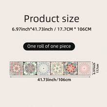SUPSTICKER 1 Rollo de Pegatina para Escalón Estilo Boho, PVC Despegable y Adhesivo Removible, 7.09x41.81in, Para Escaleras, Gabinetes, Entrada y Pared - 1 pieza - Ver 15
