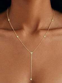 1 chiếc vòng cổ choker mặt dây chuyền pha lê phong cách Bohemian gợi cảm, thanh lịch, có tua rua hình chữ Y, dài. - Nhiều màu - Xem 3