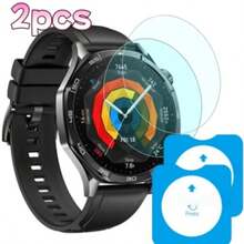 Comfort Fit Tempered Glass 2pcs Tempered Glass Screen Protector For Huawei Watch GT5-46mm/GT5Pro-42mm/GT5/6-41mm/GT6-46mm/GT6 Pro-46mm, 9H Hardness, Smooth Surface, Effectively Protects Screen, Fashion Watch Accessory, Watch Collectors, One-Click Dust-Free Installation, Smart Watch Protection, Modern Watch Accessory, Scratch-Resistant, Durable Material, Tech Enthusiasts, Small Tool Lovers, Mother's Day Gift Anniversary - Clear - View 3