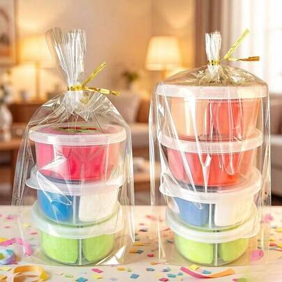 20个装优质透明礼品袋，配金色扎带，可重复使用塑料礼品袋，适用于生日、婚礼、新娘送礼会、派对回礼等场合，用途广泛，可用于包装礼物、蜡烛、工艺品、小型企业用品等，时尚轻便的透明礼品袋，配金色扎带，适合日常送礼和零售用途。