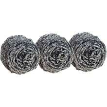 Stainless Steel Scrubbers, Scouring Pads For Cleaning Tough Baked-On Messes, Metal Scrubbers For Cleaning Dishes, Kitchen Essentials Cleaning Supplies Household Items, 3 Scrub Pads - 3 Scrubbers - 查看 6