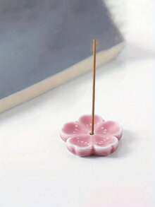 Quemador de incienso de flor de cerezo elegante, soporte de incienso de cerámica para decoración del hogar, quemador de incienso, decoración de oficina y sala de té, diseño de flor rosa linda, portavelas, decoración del hogar y regalo - Multicolor - Ver 3