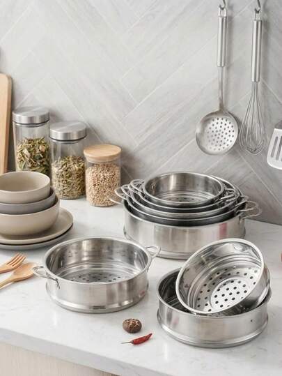 304 Stainless Steel Steamer Rack - Steamer Insert Suitable For Pots, Pans, Soup Pots And Woks, Elevated Design For Steaming Vegetables And Seafood, Small Size Fits Milk Pots, Casserole Dishes Or Rice Cookers, Suitable For Baby Food, Daily Cooking Or Holiday Meal Preparation