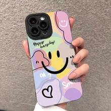 Funda para iPhone 11/11 pro/11 pro max/12/12 pro/12 pro max/13/13 pro/13 pro max/14/14 pro/14 pro max/15/15 pro/15 pro max/16/16 pro/16 pro max/17/17 pro/17 pro max con diseño de corazón sonriente y adorable, funda de silicona suave tipo caramelo. - Estilo (1 pieza) - Ver 8