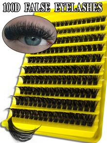 100D 160 Clusters Of D-Curled Individual False Eyelashes, Extending From 8 To 16 Mm, Thick, Fluffy, And Dense, Cluster-Style Design, Segmented Design – Perfect For DIY Makeup. - D - View 3
