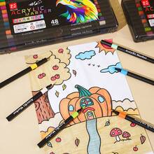 12/24/36/48pcs Set Small Black Box Soft Tip Acrylic Marker Pens, Waterproof Opaque Drawing Markers, Professional Art Marker Set, Suitable For Marking And Highlighting, Great Back To School Gift, Random Colors - A - View 5