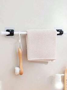 6/4/2pcs No Drill Window Curtain Rod Brackets - Self-Adhesive, Adjustable Wall Hooks, Suitable For Modern Home Decor, Bedroom, Living Room, Kitchen And Bathroom - Transparent Plastic Material, Easy Installation, Durable Multipurpose, Essential For Halloween And Christmas Decoration - No Drilling Required - View 5