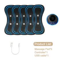 EMS Neck Massager, Mini Neck & Back Muscle Massage Stimulator Pads, 8 Modes 19 Intensity Levels LCD Display, Neck Stretcher, Portable Full Body Relaxation Tool - Black - View 10