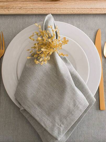 1/2/6/10pcs Cotton Linen Classic Practical Artistic Atmosphere Gray Napkins